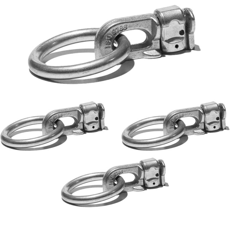 Safetytex Doppelfitting mit Ring Endbeschlag Fitting Zurröse Zurrschiene Airlineschiene Endfitting Double Stud von Safetytex