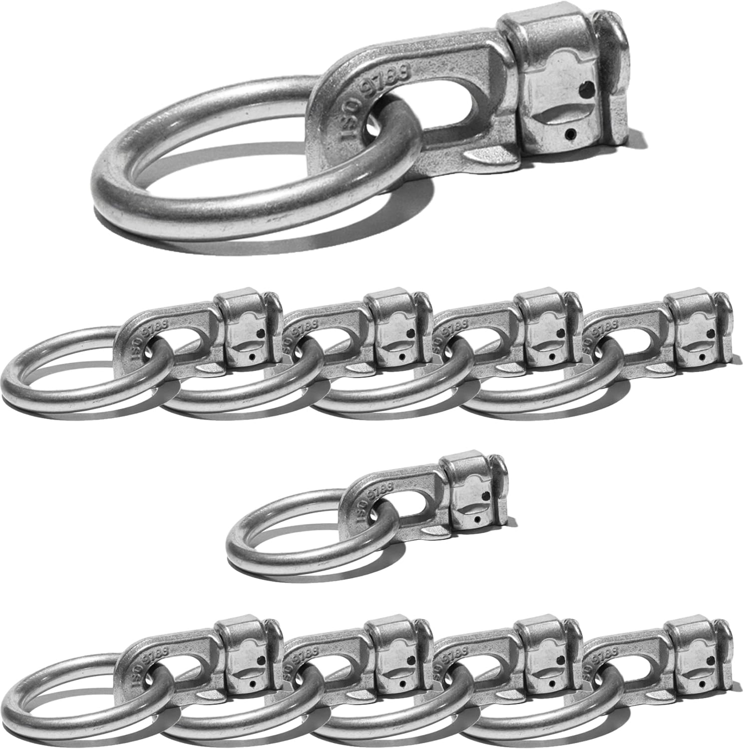 Safetytex Doppelfitting mit Ring Endbeschlag Fitting Zurröse Zurrschiene Airlineschiene Endfitting Double Stud von Safetytex