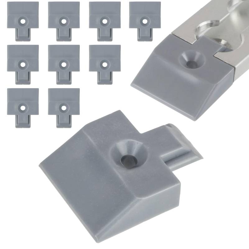 Safetytex Endkappen für Zurrschienen vierkant 34 mm - Einsteckkappe Grau - Kunststoffkappe eckige Form - Lange Lebensdauer - sicherer Transport - 10 Stück von Safetytex