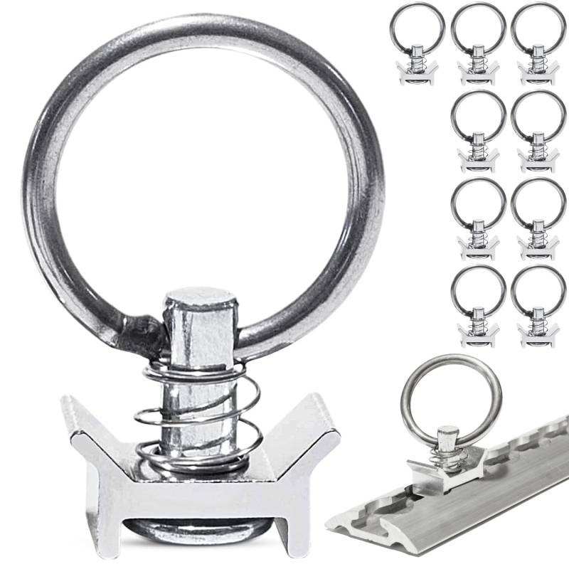 Safetytex Single Fitting Endbeschlag - Endfitting Zurrring Edelstahl/ALU - Flugöse Hochfest 20 mm - Airlineschienen Zubehör - Bruchlast 1000dan (10 Stück) von Safetytex