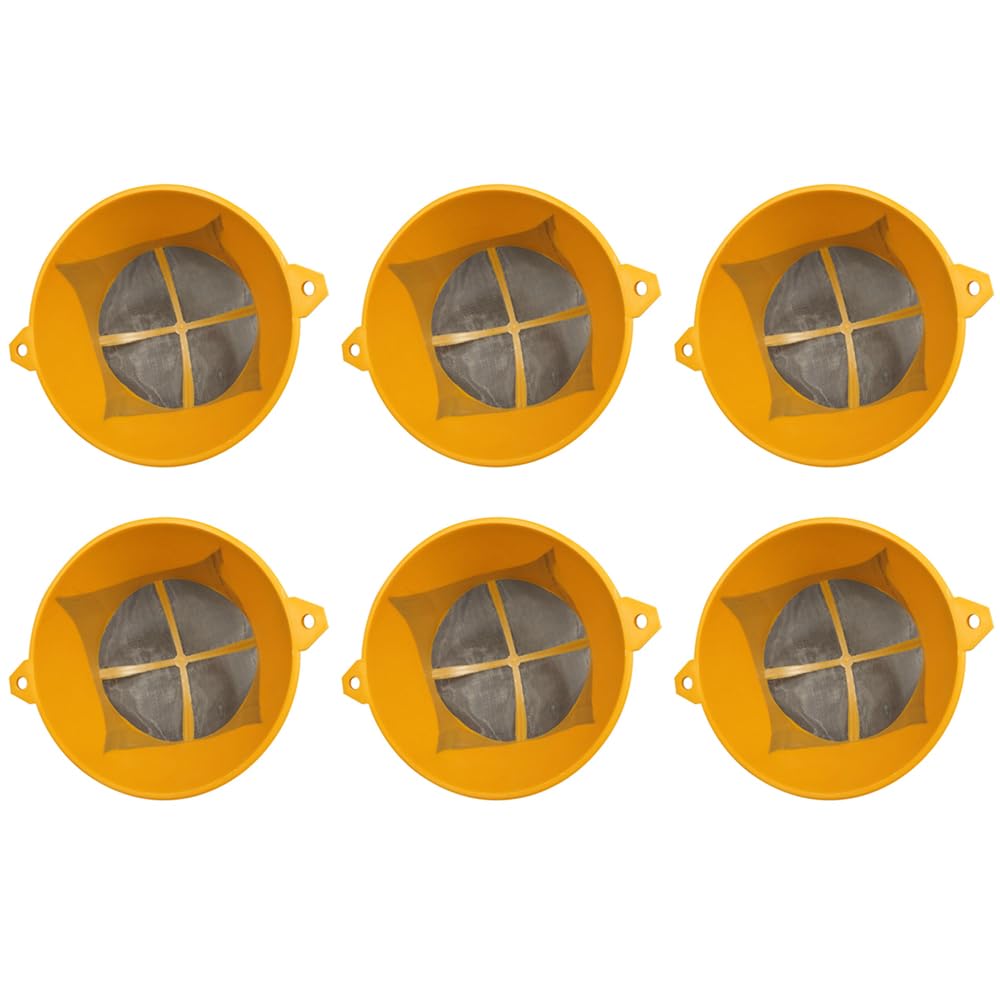 6 Stück Farbsieb, 100-Mesh wiederverwendbare Farbsieb, Trichternetz, Metallgitter-Filterwerkzeug für Farbspray, Latexfarbe (Gelb/125 mm) von SagaSave