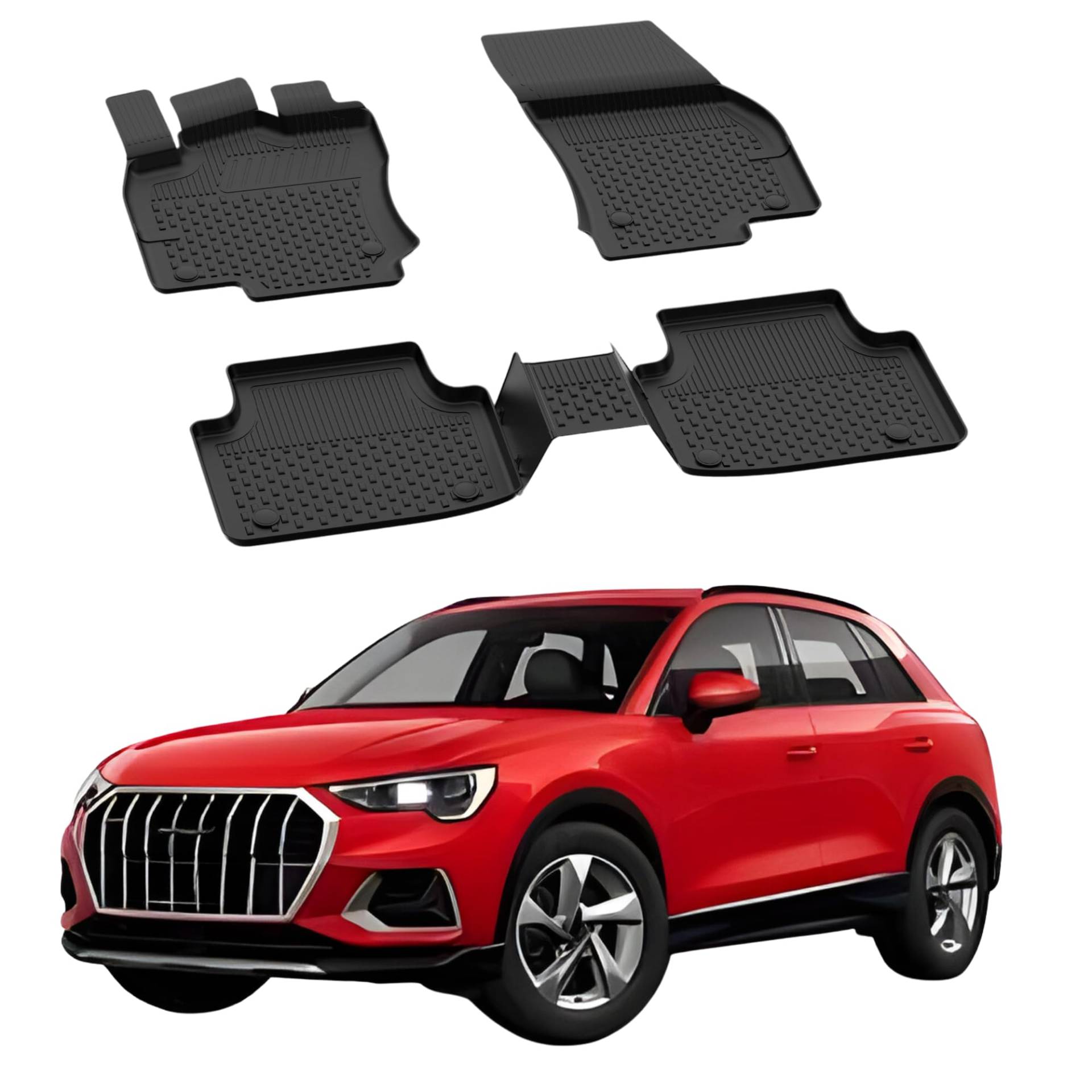 Fußmatten Automatten kompatibel mit Audi Q3 2018-2024 | 4.5D Premium TPE Gummi Antirutsch Gummimatten Wasserdicht Car Auto Matte Schwarz Fußmatten Automatten kompatibel mit Audi Q3 2018-2024 | 4.5D Premium TPE Gummi Antirutsch Gummimatten Wasserdicht Car Auto Matte Schwarz von Sahler