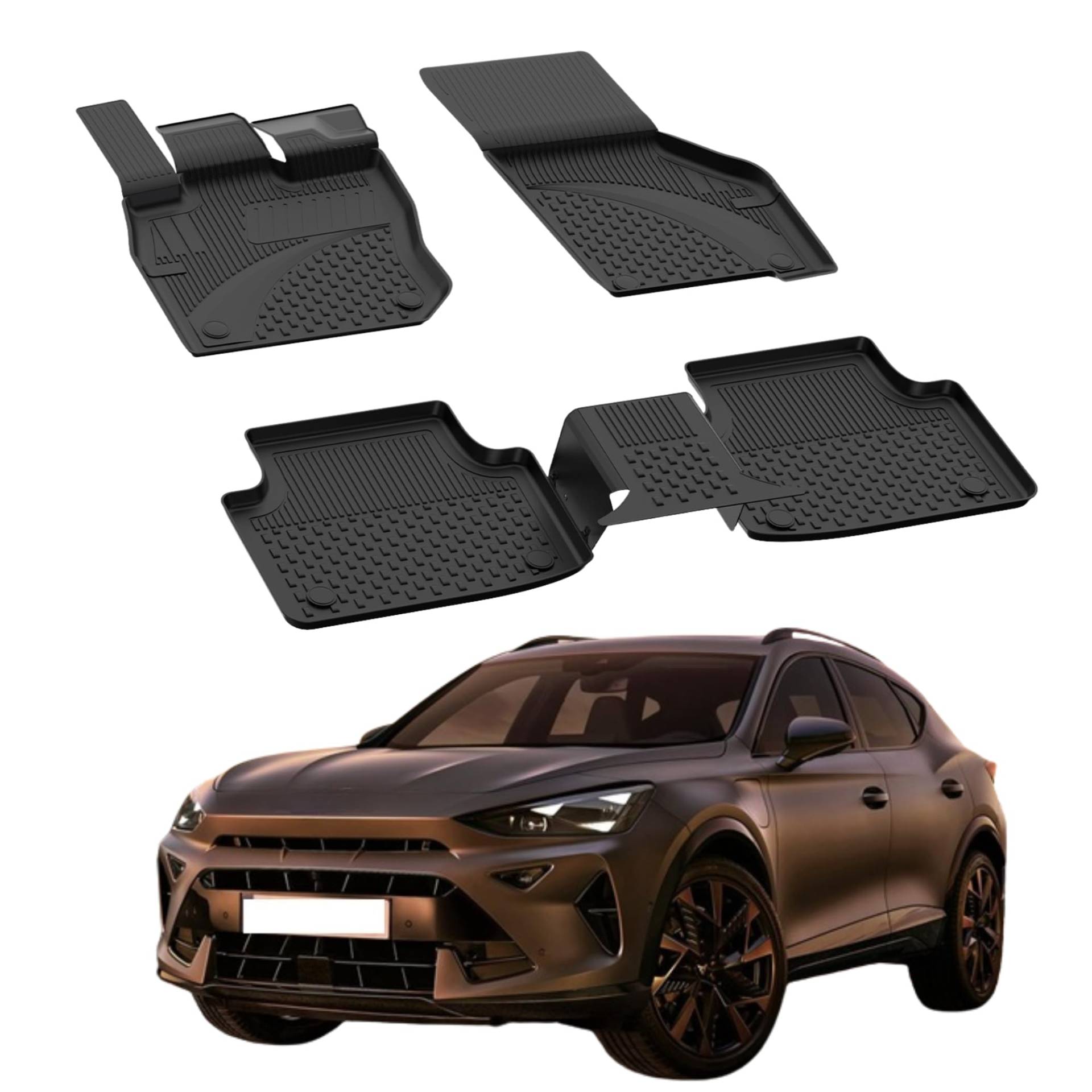 Fußmatten Automatten kompatibel mit Cupra Formentor 2020-2024 | 4.5D Premium TPE Gummi Antirutsch Gummimatten Wasserdicht Car Auto Matte Schwarz Fußmatten Automatten kompatibel mit Cupra Formentor 2020-2024 | 4.5D Premium TPE Gummi Antirutsch Gummimatten Wasserdicht Car Auto Matte Schwarz von Sahler