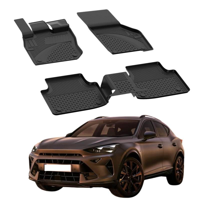 Fußmatten Automatten kompatibel mit Cupra Formentor 2020-2024 | 4.5D Premium TPE Gummi Antirutsch Gummimatten Wasserdicht Car Auto Matte Schwarz von Sahler