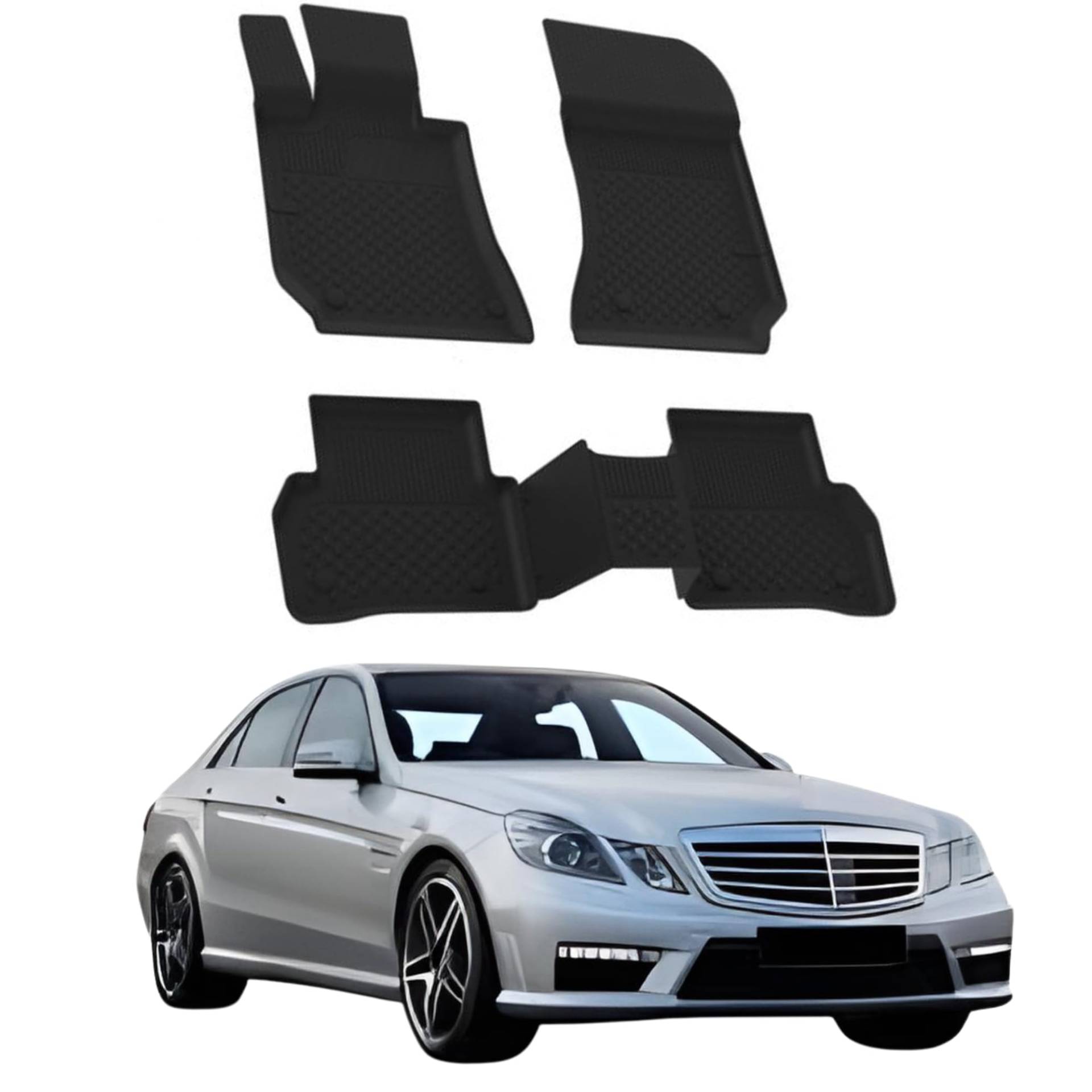 Fußmatten Automatten kompatibel mit Mercedes W212 E-Klasse 2009-2016 | 4.5D Premium TPE Gummi Antirutsch Gummimatten Wasserdicht Car Auto Matte Schwarz Fußmatten Automatten kompatibel mit Mercedes W212 E-Klasse 2009-2016 | 4.5D Premium TPE Gummi Antirutsch Gummimatten Wasserdicht Car Auto Matte Schwarz von Sahler