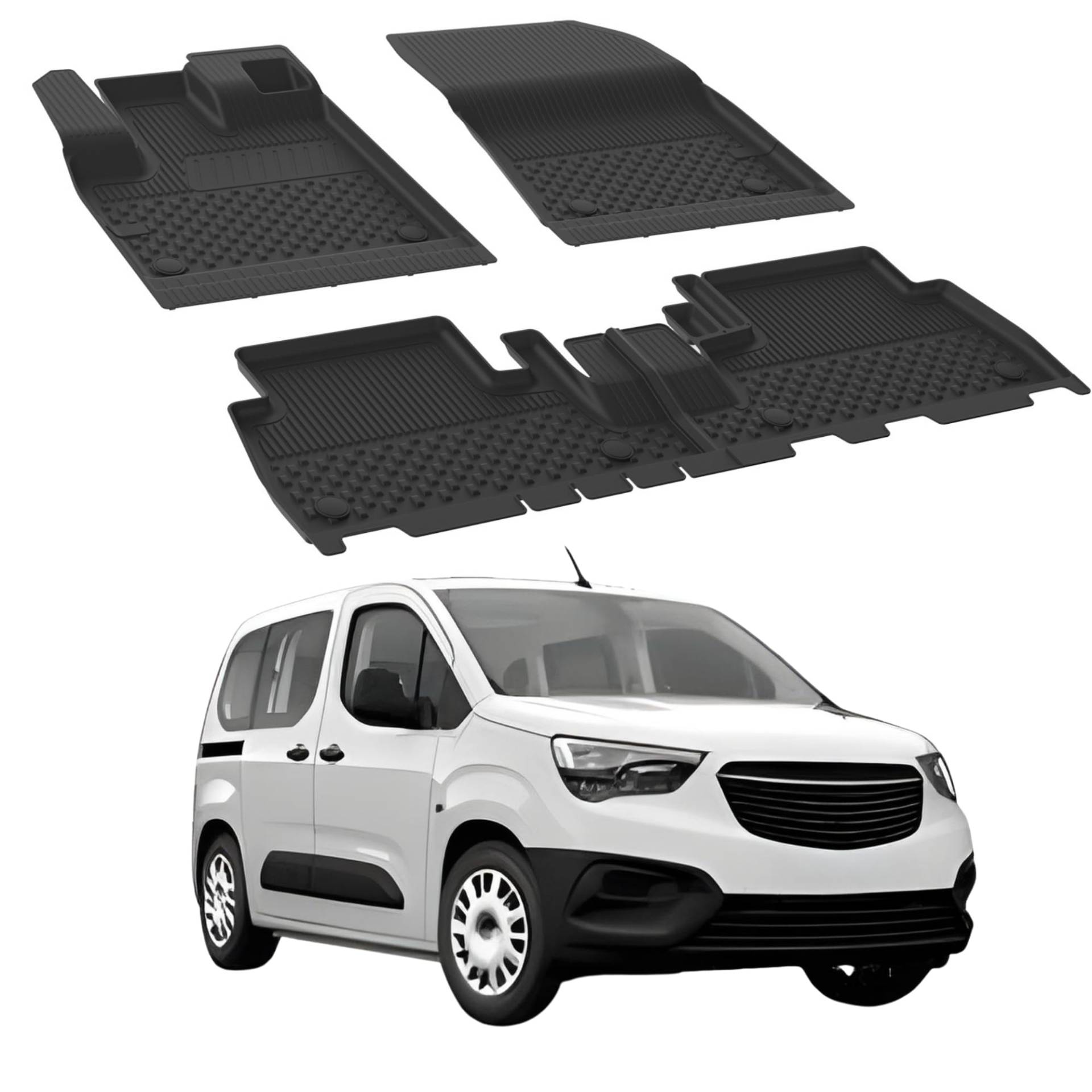 Fußmatten Automatten kompatibel mit Opel Combo Life E 2018-2024 | 4.5D Premium TPE Gummi Antirutsch Gummimatten Wasserdicht Car Auto Matte Schwarz Fußmatten Automatten kompatibel mit Opel Combo Life E 2018-2024 | 4.5D Premium TPE Gummi Antirutsch Gummimatten Wasserdicht Car Auto Matte Schwarz von Sahler