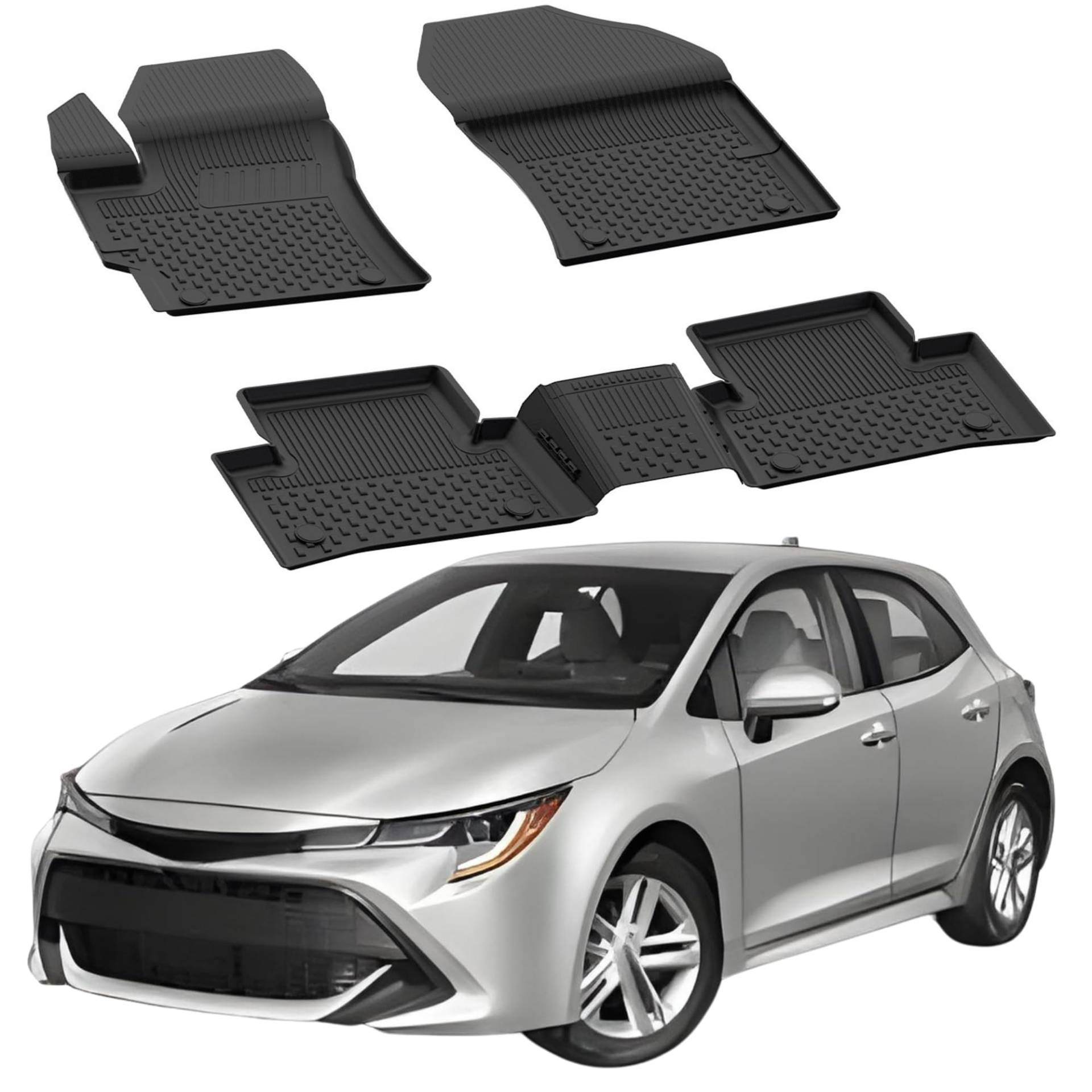 Fußmatten Automatten kompatibel mit Toyota Corolla HB 2018-2024 | 4.5D Premium TPE Gummi Antirutsch Gummimatten Wasserdicht Car Auto Matte Schwarz Fußmatten Automatten kompatibel mit Toyota Corolla HB 2018-2024 | 4.5D Premium TPE Gummi Antirutsch Gummimatten Wasserdicht Car Auto Matte Schwarz von Sahler