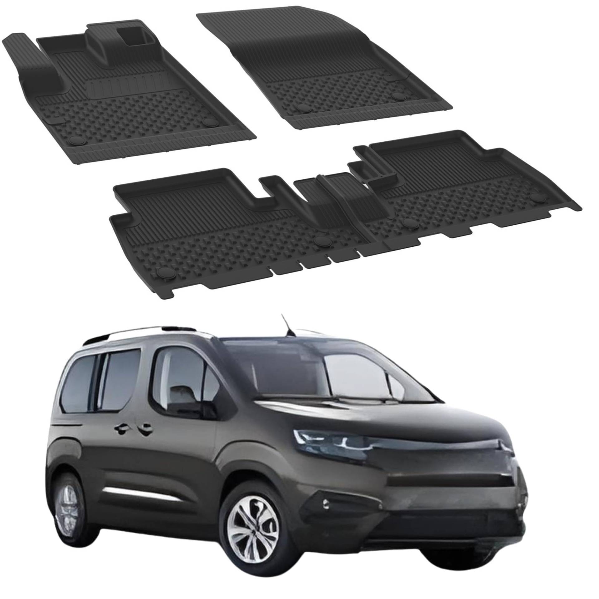 Fußmatten Automatten kompatibel mit Toyota Proace City 2020-2024 | 4.5D Premium TPE Gummi Antirutsch Gummimatten Wasserdicht Car Auto Matte Schwarz Fußmatten Automatten kompatibel mit Toyota Proace City 2020-2024 | 4.5D Premium TPE Gummi Antirutsch Gummimatten Wasserdicht Car Auto Matte Schwarz von Sahler