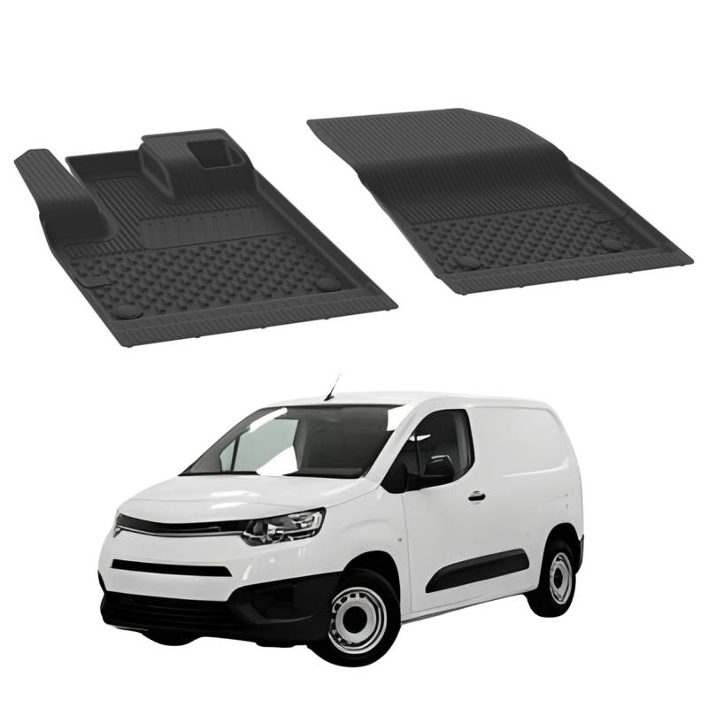 Fußmatten Automatten kompatibel mit Toyota Proace City Cargo 2020-2024 | 4.5D Premium TPE Gummi Antirutsch Gummimatten Wasserdicht Car Auto Matte Schwarz von Sahler