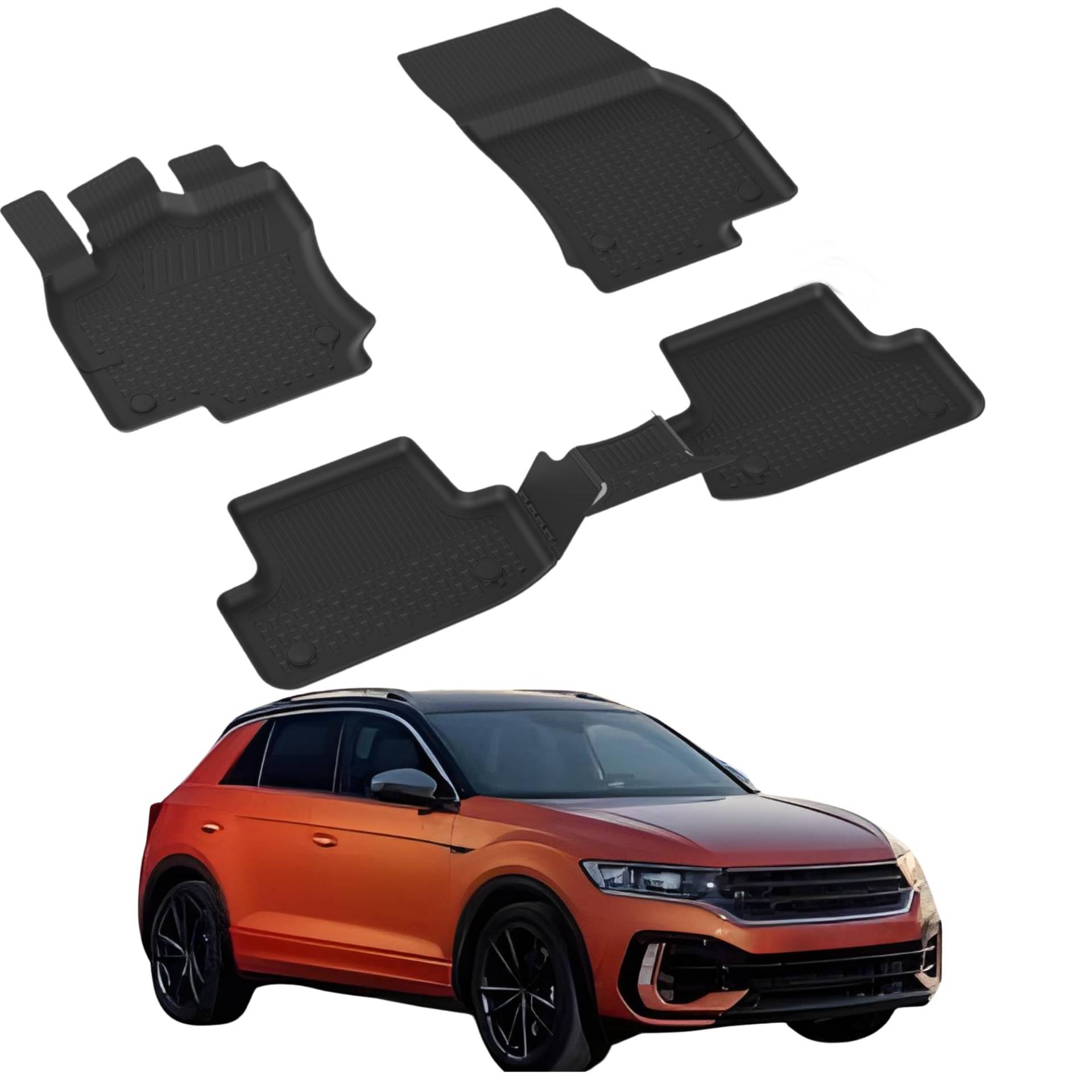 Fußmatten Automatten kompatibel mit Volkswagen T-ROC 2017-2024 | 4.5D Premium TPE Gummi Antirutsch Gummimatten Wasserdicht Car Auto Matte Schwarz Fußmatten Automatten kompatibel mit Volkswagen T-ROC 2017-2024 | 4.5D Premium TPE Gummi Antirutsch Gummimatten Wasserdicht Car Auto Matte Schwarz von Sahler