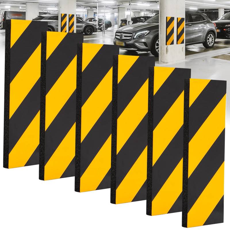 SaiXuan 6 Stück Garagen Wandschutz, 30 x 10 x 1.8 cm Eva-Schaumstoff, mit Starkem Selbstklebenden Rücken, Autotür Schutz & Kantenschutz Wand – Stoßfest, für Wandschutz Garage, Parkplatz, Lagerhallen von SaiXuan
