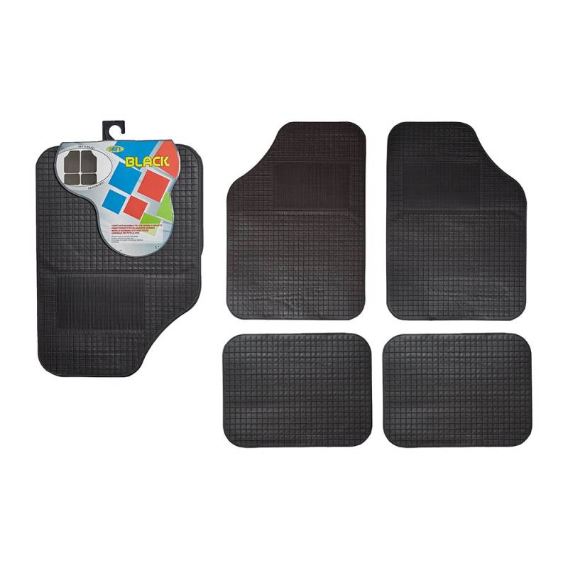 Saife 140944 Teppich aus Gummi und PVC für Auto, 4 Stück, schwarz von Saife