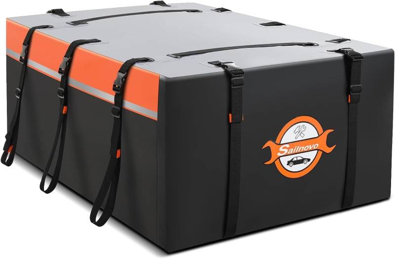 Sailnovo 20 Kubikfuß Dachbox Auto Faltbar Dachtasche Wasserdicht Dachkoffer Tragbar Dachboxen von Sailnovo