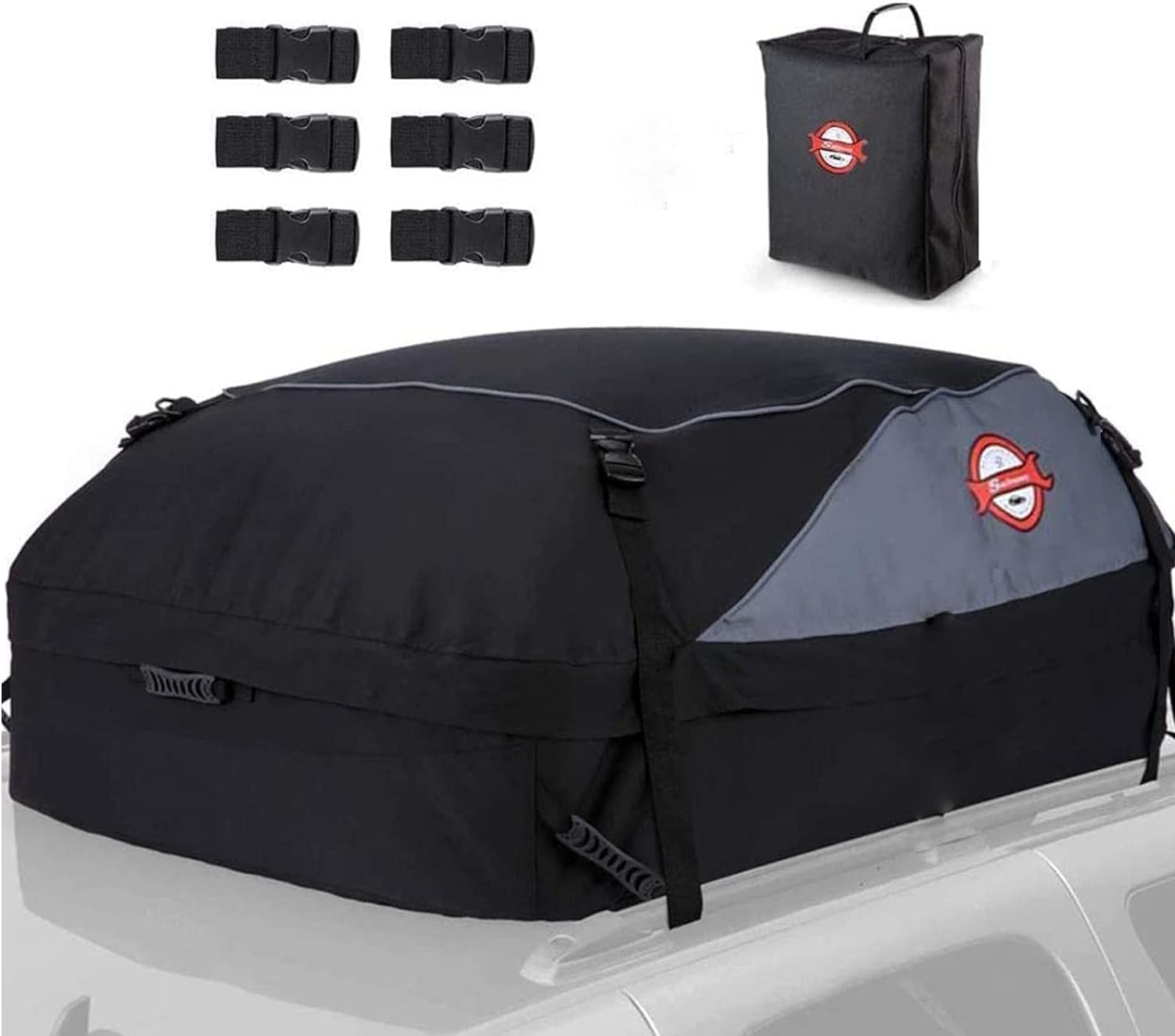 Sailnovo Auto Dachbox 15 Kubikfuß Faltbar Dachtasche Wasserdicht Dachkoffer Tragbar Dachboxen Dachträger Tasche Aufbewahrungsbox mit Dach Verstärkten Riemen für Auto Van SUV Reisen und Gepäcktransport von Sailnovo