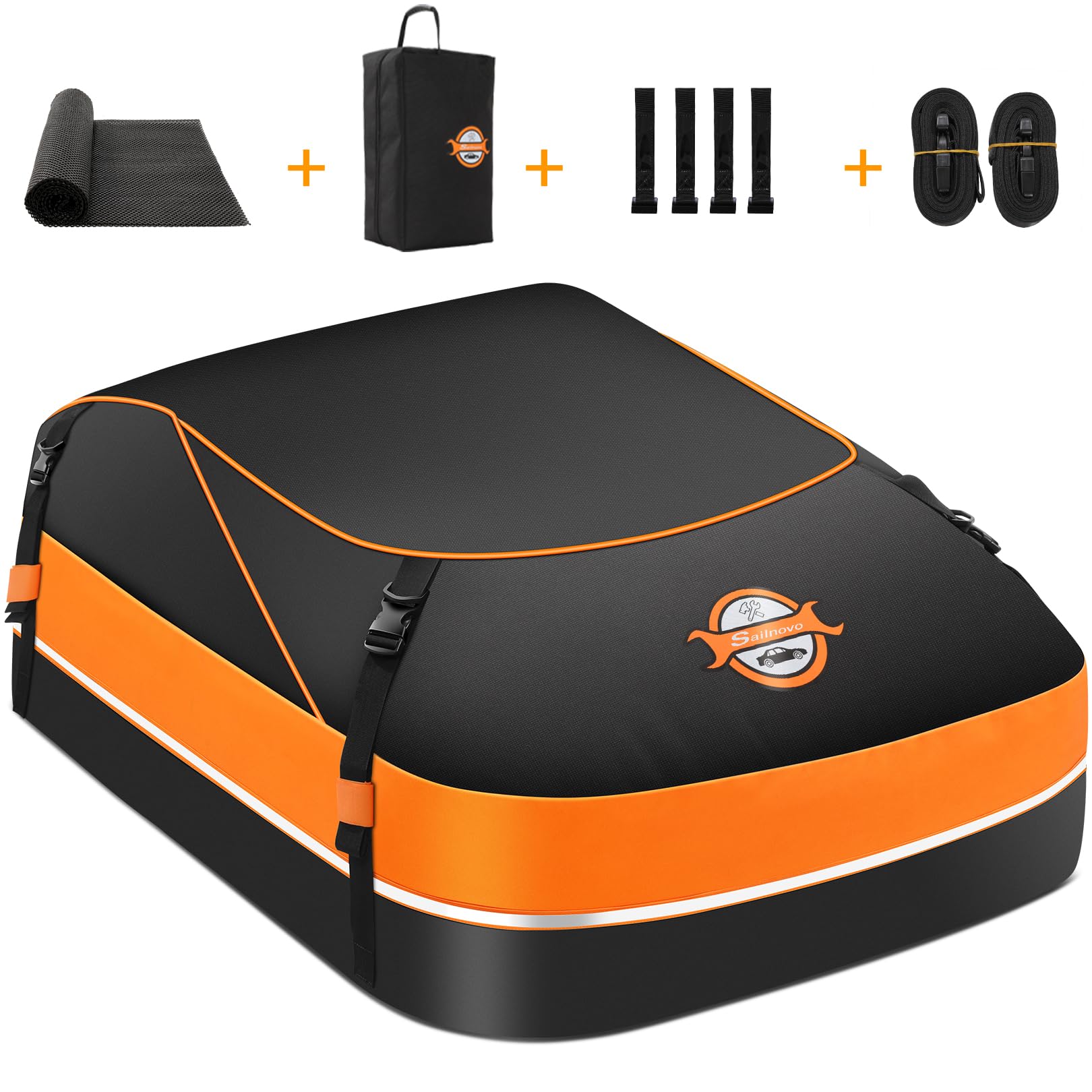 Sailnovo Auto Dachbox 16 Kubikfuß Faltbare Wasserdicht 1000D mit Anti-Rutsch-Matte, 6 verstärkte Gurte, 4 Türhaken, für Reisen und Gepäcktransport,für alle Fahrzeuge mit/ohne Gepäckträger Sailnovo Auto Dachbox 16 Kubikfuß Faltbare Wasserdicht 1000D mit Anti-Rutsch-Matte, 6 verstärkte Gurte, 4 Türhaken, für Reisen und Gepäcktransport,für alle Fahrzeuge mit/ohne Gepäckträger von Sailnovo