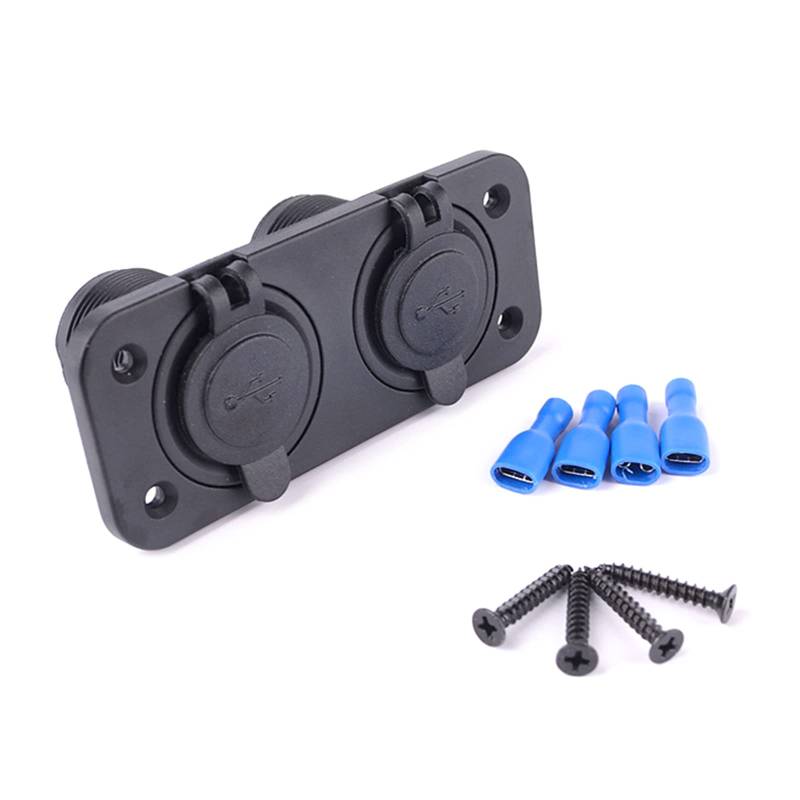 Vier USB-Ladegerät-Steckdosen mit wasserdichter staubdichter Abdeckung für 12/24 V Motorrad Marine Adapter Power Button PC Protector Drähte Switch Board Ersatz Verlängerungskabel Schalter von Saiyana