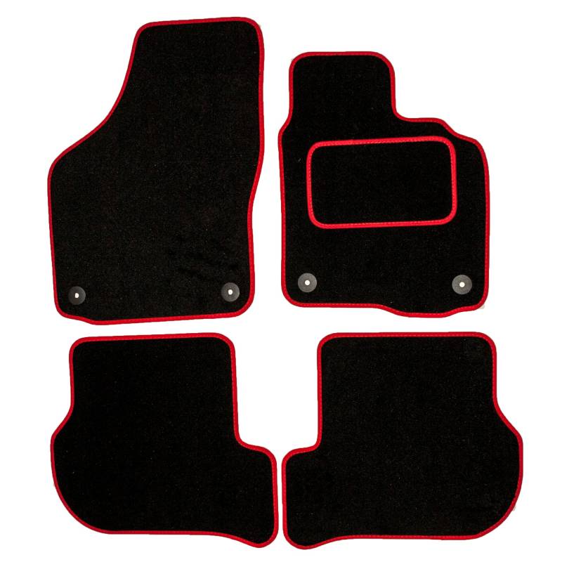 Sakura ww0910rd Auto Matten mit Treiber Seite Teppich Heel Pad, rotem Rand passt Seat Leon 02–05 von sakura