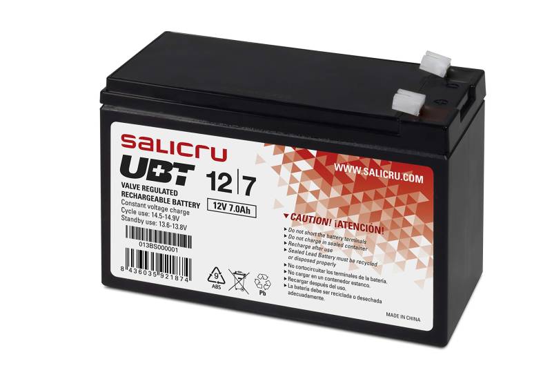 USV-Batterie SALICRU UBT 12 V/7 Ah, Schwarz von Salicru