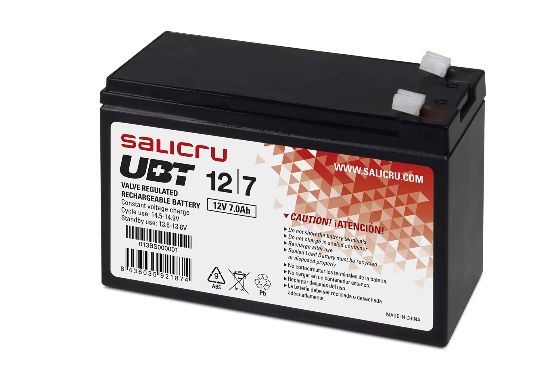 USV-Batterie SALICRU UBT 12 V/7 Ah, Schwarz USV-Batterie SALICRU UBT 12 V/7 Ah, Schwarz von Salicru