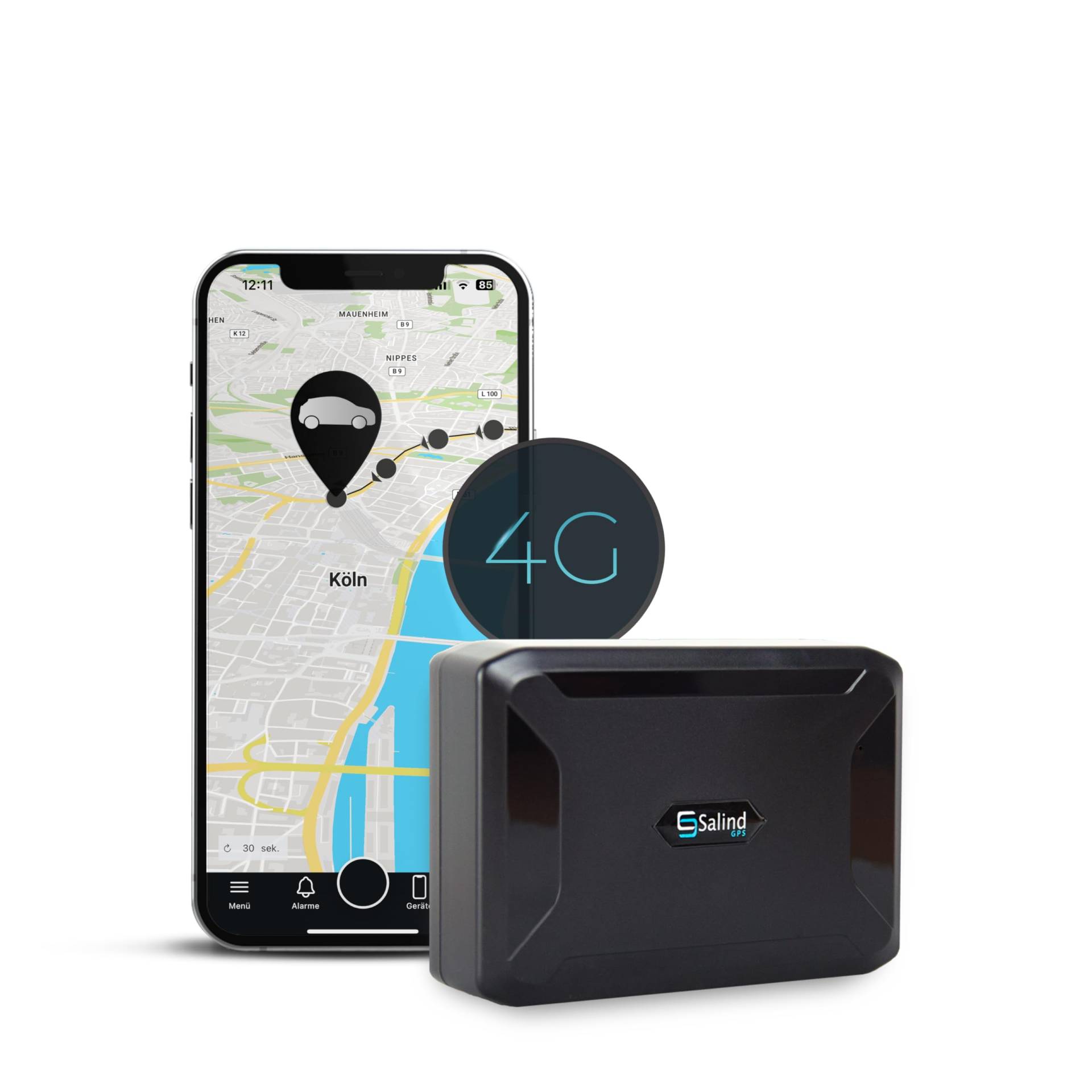 SALIND GPS Tracker 11 (Modell 4G) - GPS-Tracker Auto, Motorrad, Fahrzeuge und LKW´s mit Magnet, etwa 40 Tage Akkulaufzeit (bis zu 90 Tage im Standby Modus) von Salind GPS