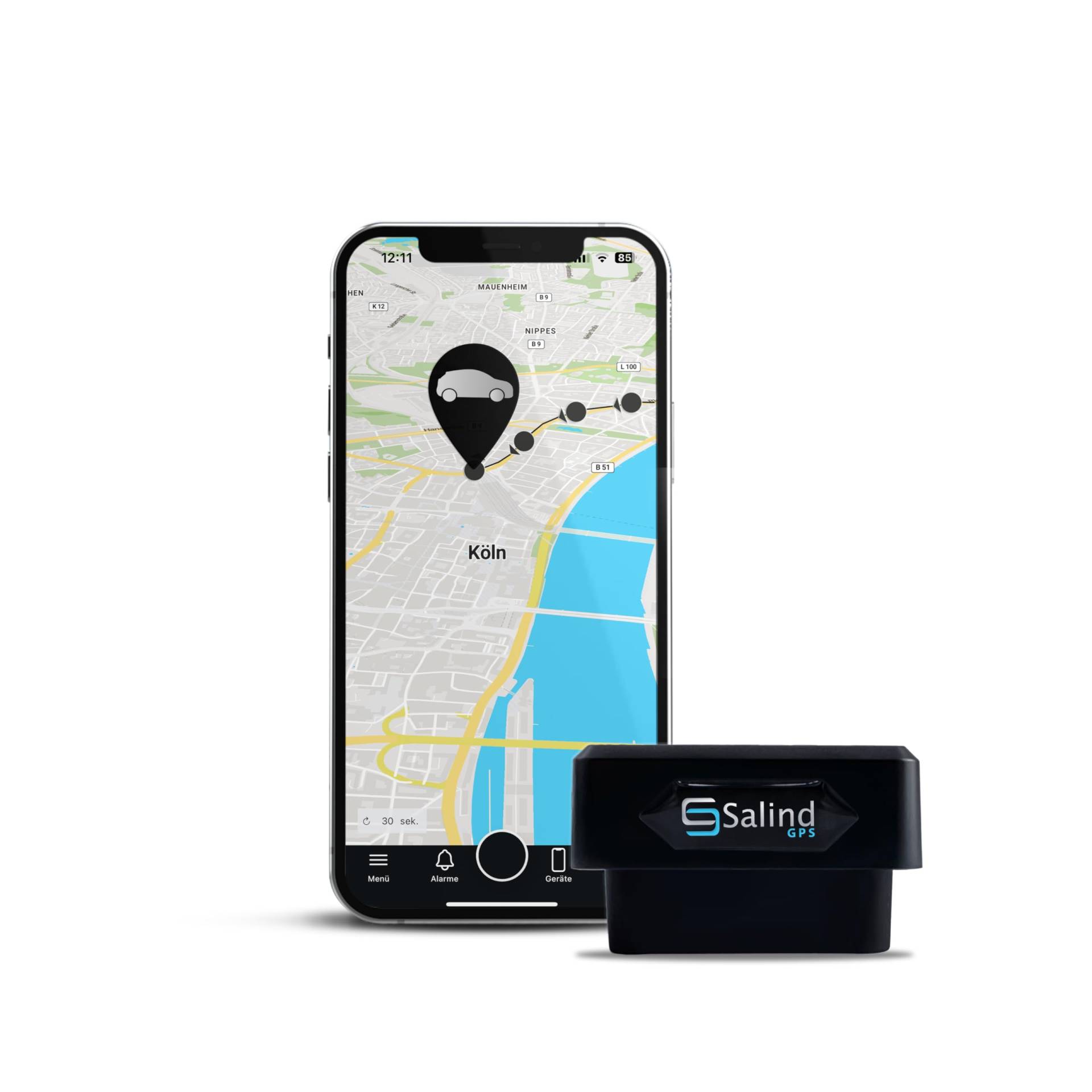 SALIND GPS Tracker Auto, Fahrzeuge und LKWs OBD2 Stecker - Peilsender Auto mit Ortung - Diebstahlschutz für Fahrzeuge- Online weltweit Echtzeit Tracking mit App (für IOS und Android) von Salind GPS