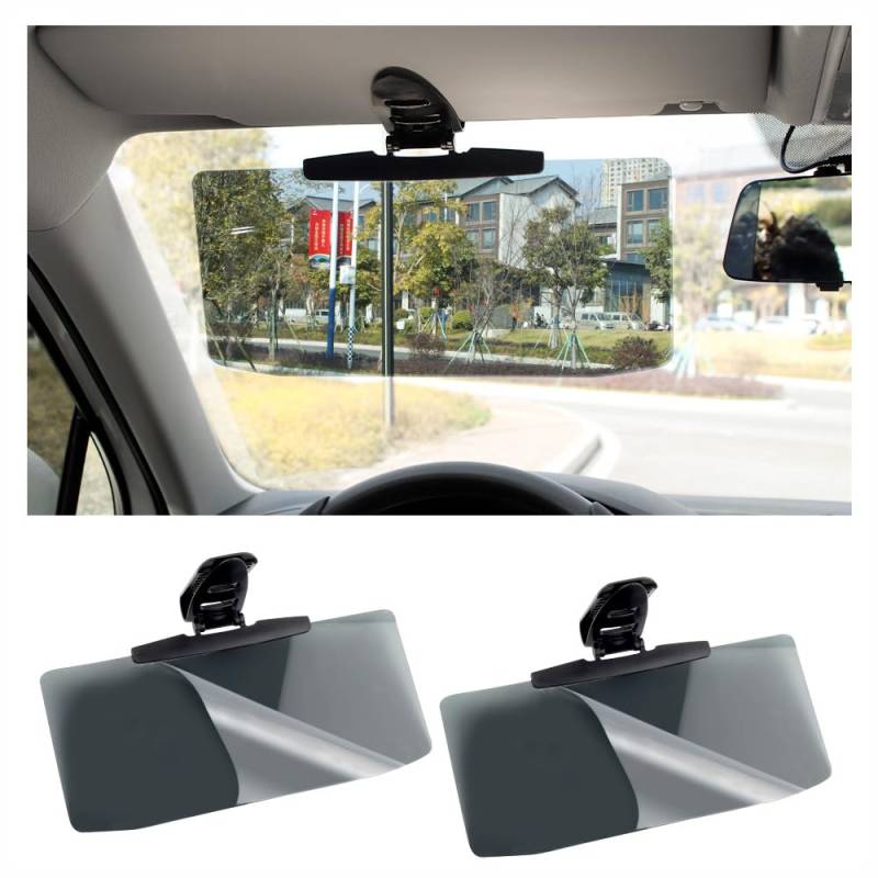 2 Stück Autovisier für Auto (verbesserte Version, um schädliche UV-Strahlen zu blockieren), Verstellbarer Winkel, blendfrei, 32,6 x 15,2 cm, sicheres Fahren, Autozubehör, Sonnenblenden-Verlängerung, von Salior