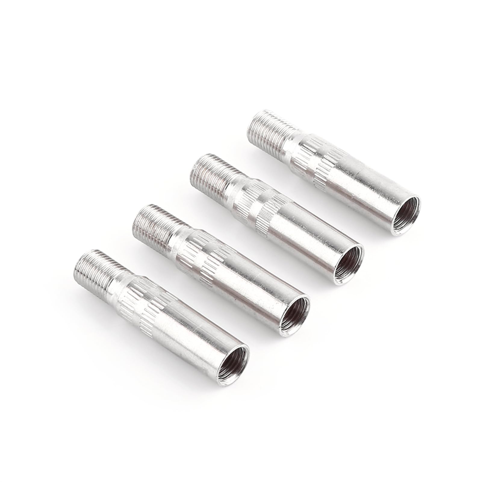 Verchromte Metall-Metall-Automobil-Ventilkappen-Stammverlängerungen-Universelle Passform für Autowagen Van Caravan, 4-Pack-Reifenventil-Extender-Adapter Verchromte Metall-Metall-Automobil-Ventilkappen-Stammverlängerungen-Universelle Passform für Autowagen Van Caravan, 4-Pack-Reifenventil-Extender-Adapter von Saluaqui