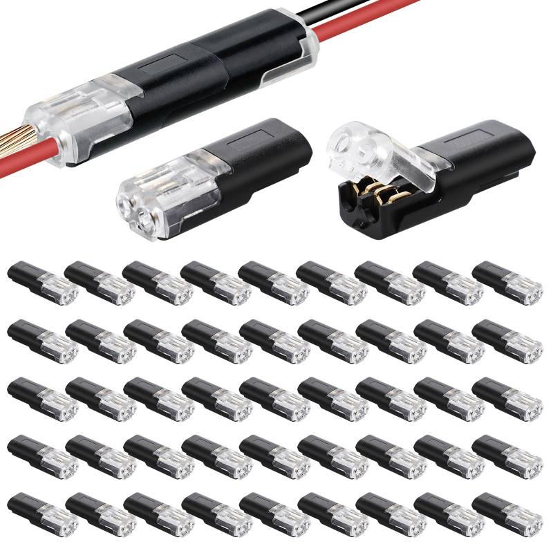 45 Stück Auto Kabelverbinder Wasserdicht 2 Polig,12V Stecker 2 pin,Kabel Steckverbinder,Schneller Kabelstecker Verbindungen 12V für 18-22 AWG Kabel Crimp,Steckverbindung Wire Connector für KFZ LKW von Samamoca