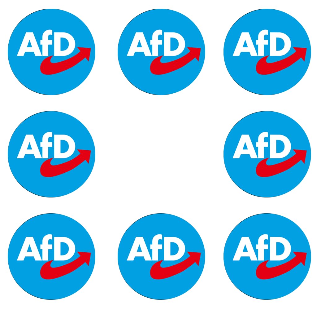 Sammys Shirt Store 192 Stück Aufkleber 4cm rund AFD Logo im hellblauen Kreis Neuwahlen AFD Sticker Sparpack gut haftend Aktiv Werden 5 cm Sammys Shirt Store 192 Stück Aufkleber 4cm rund AFD Logo im hellblauen Kreis Neuwahlen AFD Sticker Sparpack gut haftend Aktiv Werden 5 cm von Sammys Shirt Store
