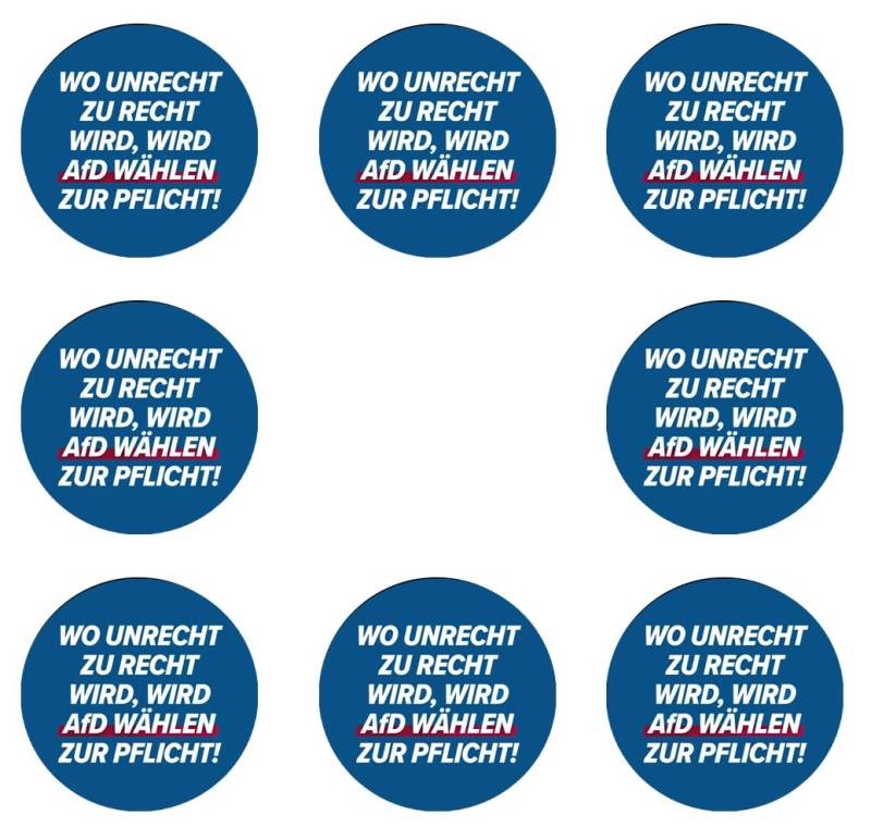 Sammys Shirt Store 192 Stück Aufkleber 4cm rund Wo Unrecht zu Recht Wird Wird AFD wählen Pflicht Sticker Sparpack gut haftend Aktiv Werden 4 cm von Sammys Shirt Store