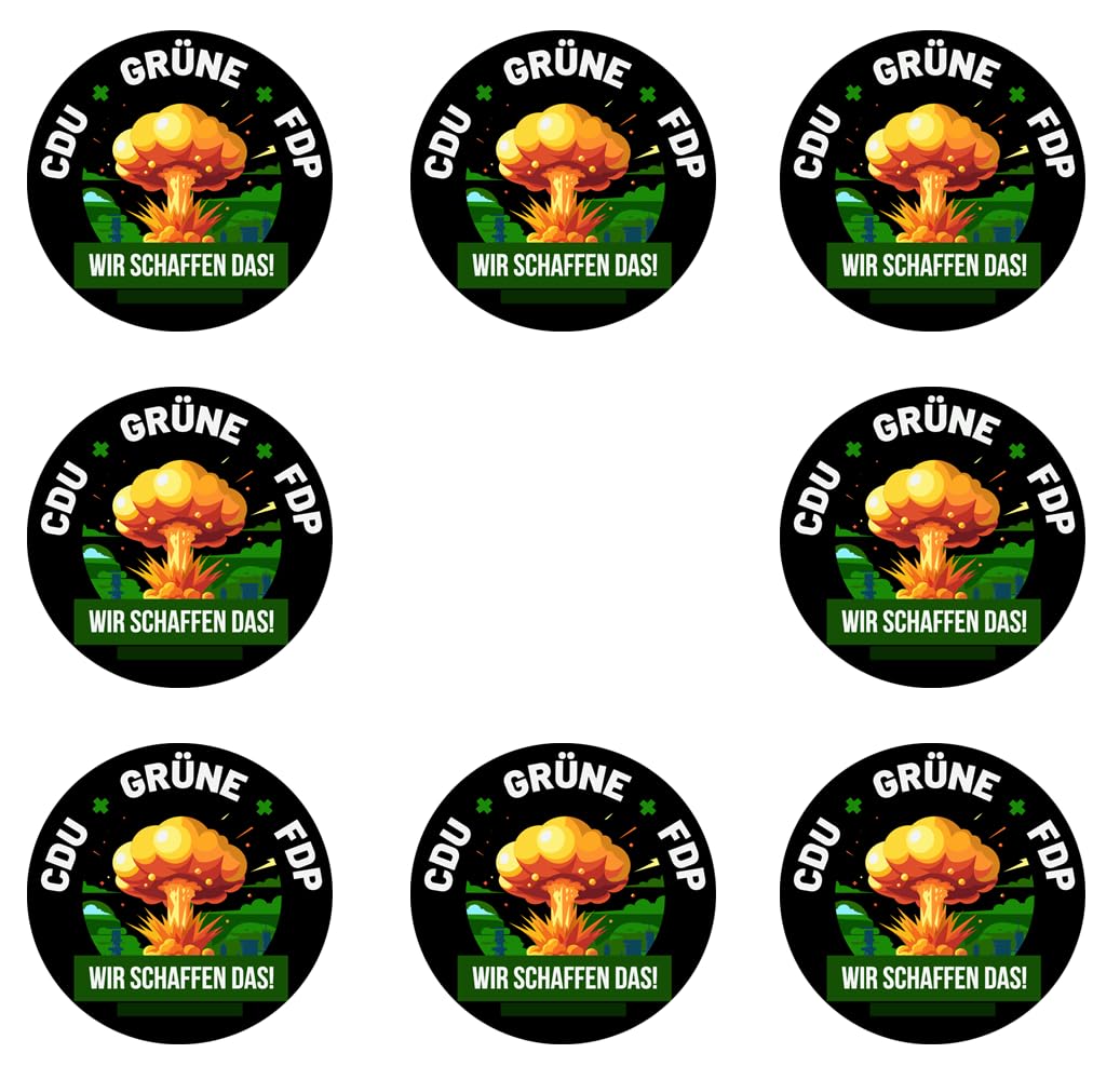 Sammys Shirt Store 24 Stück Aufkleber 4cm rund Atomkrieg-Wir schaffen das CDU Grüne FDP Sticker Sparpack gut haftend Aktiv Werden 4 cm Sammys Shirt Store 24 Stück Aufkleber 4cm rund Atomkrieg-Wir schaffen das CDU Grüne FDP Sticker Sparpack gut haftend Aktiv Werden 4 cm von Sammys Shirt Store