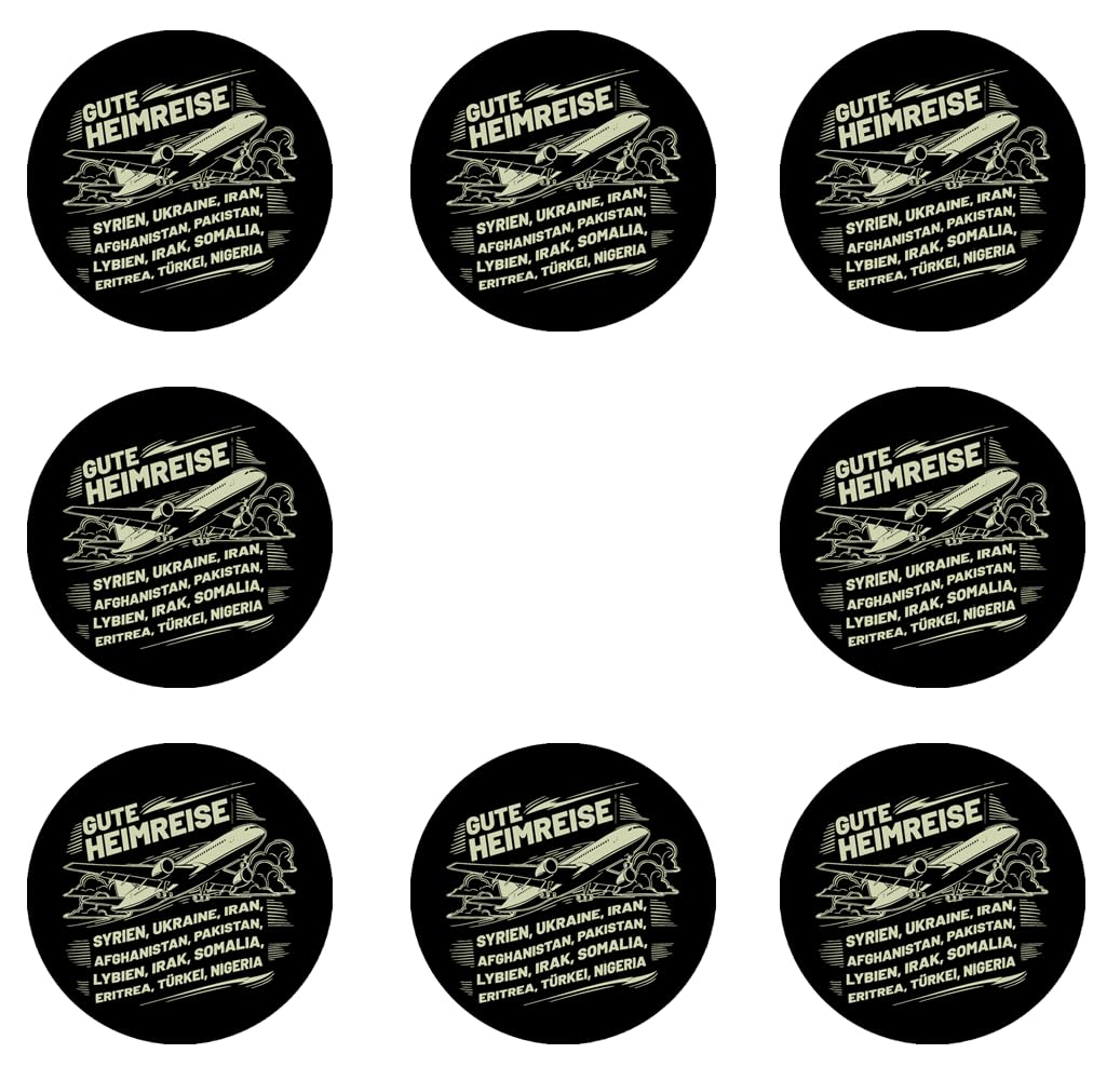 Sammys Shirt Store 24 Stück Aufkleber 4cm rund Gute Heimreise Syrien Ukraine Remigration Sticker Sparpack gut haftend Aktiv Werden 5 cm Sammys Shirt Store 24 Stück Aufkleber 4cm rund Gute Heimreise Syrien Ukraine Remigration Sticker Sparpack gut haftend Aktiv Werden 5 cm von Sammys Shirt Store