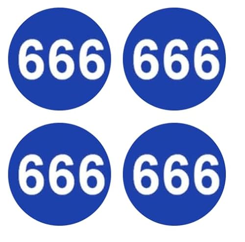 Sammys Shirt Store 666 The Beast Teufel Satan Nummernschild/Kennzeichen Aufkleber Autoaufkleber 4er Set von Sammys Shirt Store