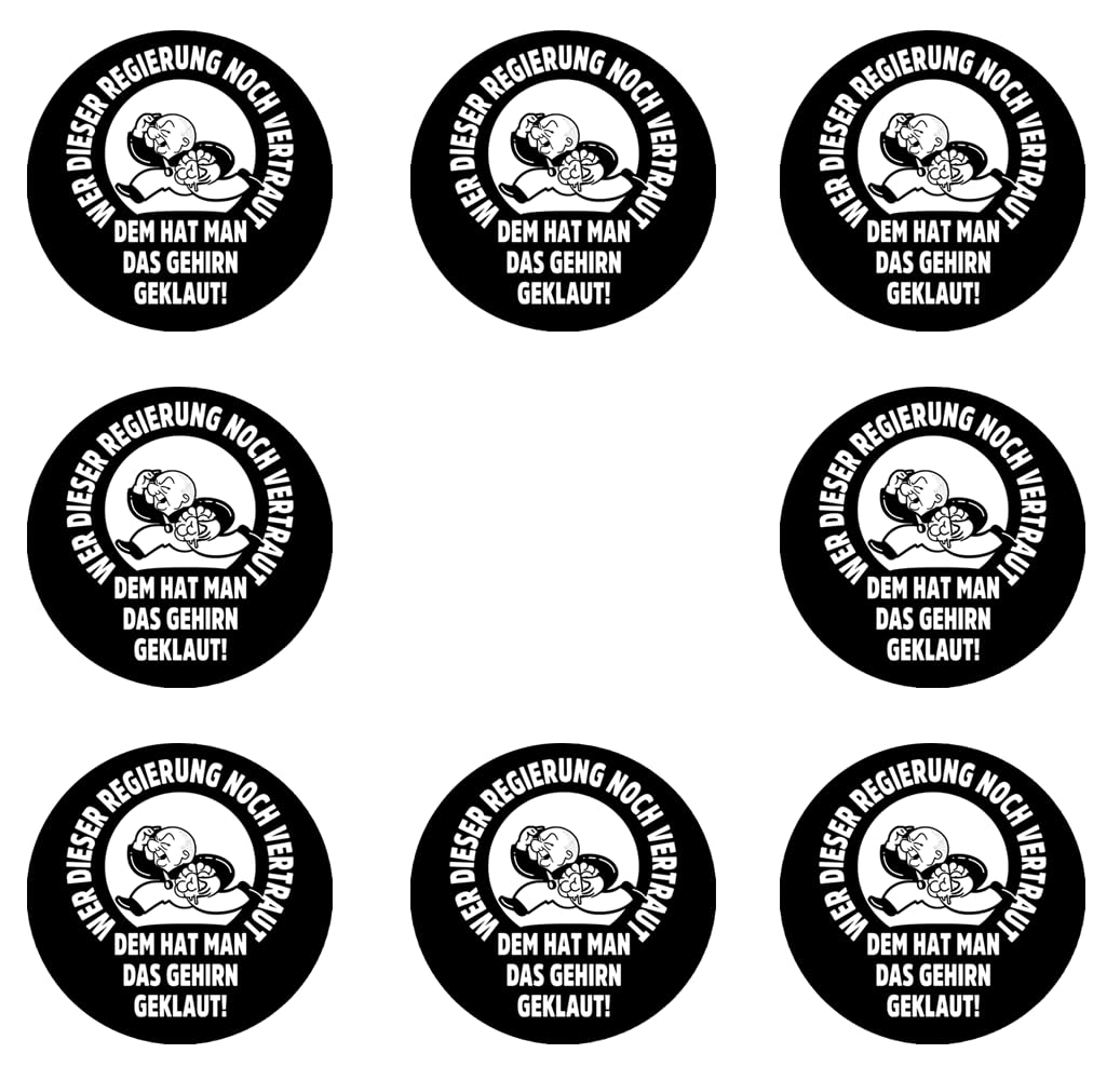 Sammys Shirt Store 8 Stück Aufkleber 4cm rund Wer Dieser Regierung noch vertraut Sticker Sparpack gut haftend Aktiv Werden Sammys Shirt Store 8 Stück Aufkleber 4cm rund Wer Dieser Regierung noch vertraut Sticker Sparpack gut haftend Aktiv Werden von Sammys Shirt Store