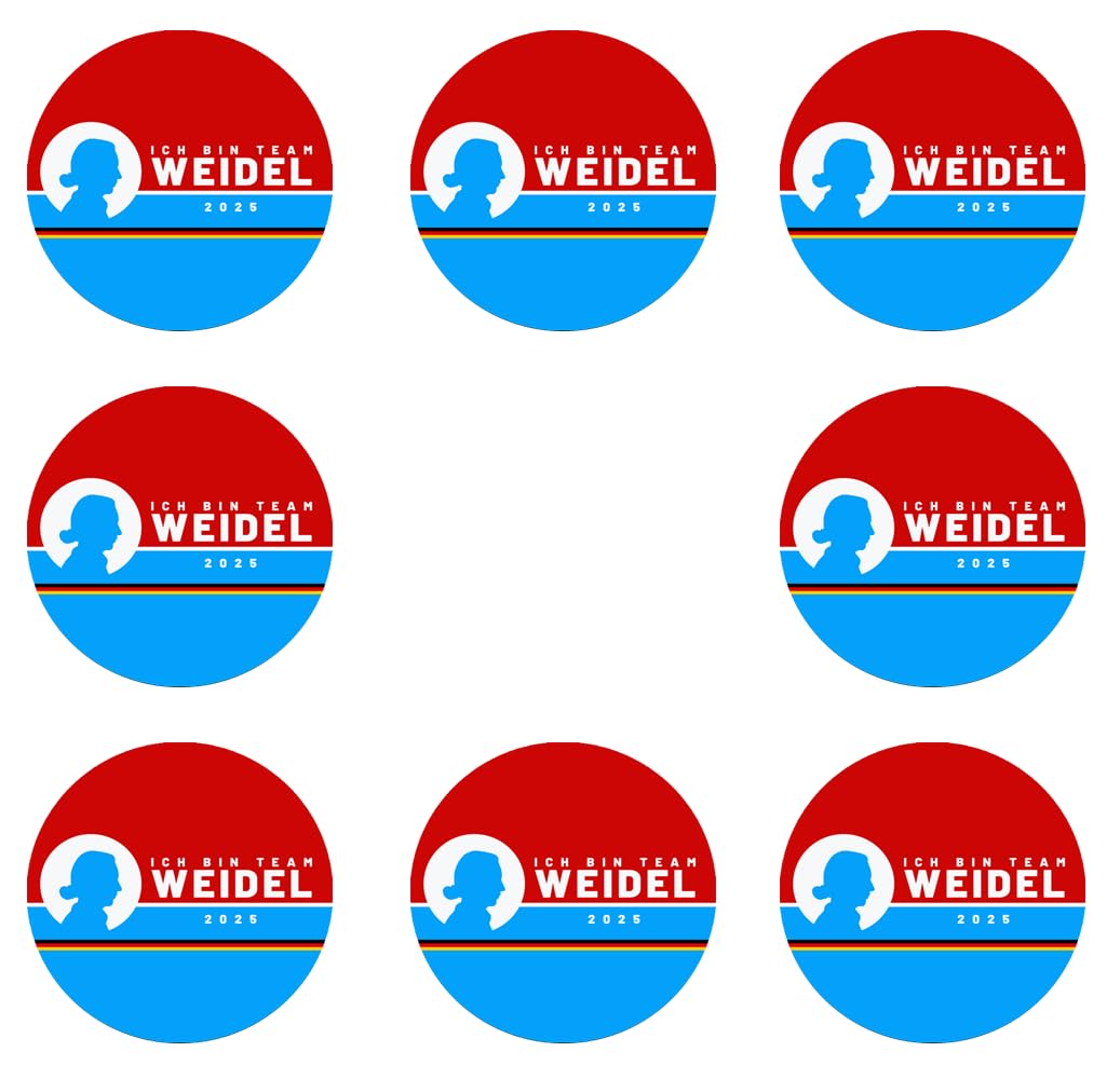Sammys Shirt Store 8 Stück Einkaufswagen Aufkleber 3cm Durchmesser - Ich Bin Team Weidel 2025 Neuwahlen AFD Wende Ampel Grüne Sammys Shirt Store 8 Stück Einkaufswagen Aufkleber 3cm Durchmesser - Ich Bin Team Weidel 2025 Neuwahlen AFD Wende Ampel Grüne von Sammys Shirt Store