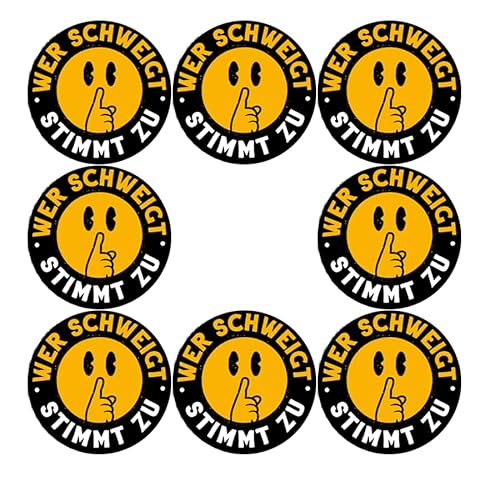 Sammys Shirt Store 8 Stück Einkaufswagen Aufkleber 3cm Durchmesser - Wer schweigt-stimmt zu II Widerstand von Sammys Shirt Store