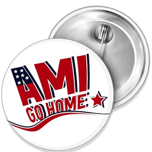 Sammys Shirt Store Ami go Home - Flag Style Button 55 mm von Sammys Shirt Store