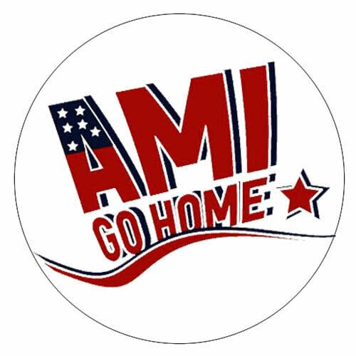 Sammys Shirt Store Ami go Home - Flag Style Vinyl-Aufkleber Sticker für Auto wetterfest 10cm von Sammys Shirt Store