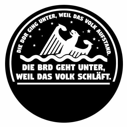 Sammys Shirt Store Die BRD geht unter Weil das Volk schläft Aufkleber 10 cm von Sammys Shirt Store