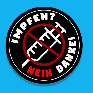 Sammys Shirt Store Impfen- Nein Danke Vinyl-Aufkleber Sticker für Auto wetterfest 10cm von Sammys Shirt Store