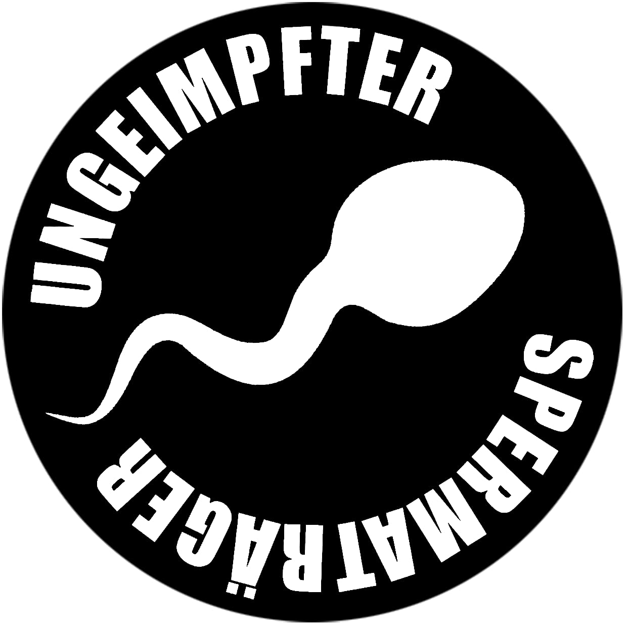 Sammys Shirt Store Ungeimpfter Spermaträger Fruchtbarkeit Vinyl-Aufkleber Sticker für Auto wetterfest 10cm von Sammys Shirt Store