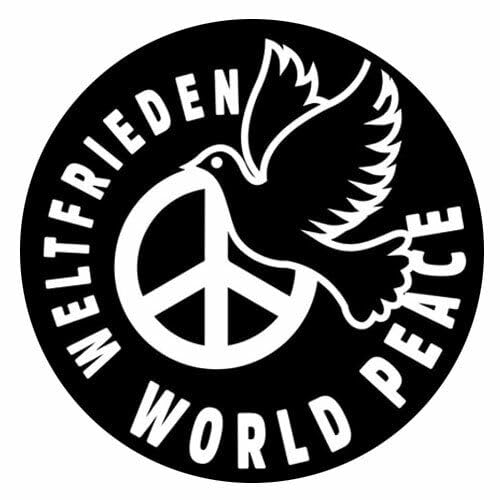 Sammys Shirt Store Weltfrieden World Peace Taube Friedenstaube Vinyl-Aufkleber Sticker für Auto wetterfest 10cm von Sammys Shirt Store