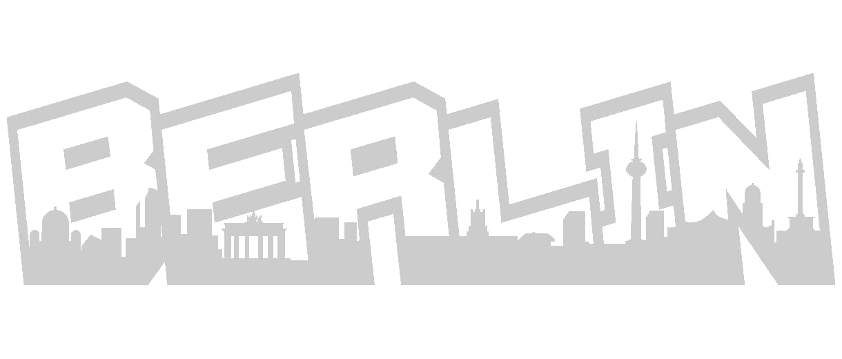 Samunshi® Aufkleber Berlin Schriftzug Skyline Graffiti 15 x 3,9cm silbermetalleffekt von Samunshi