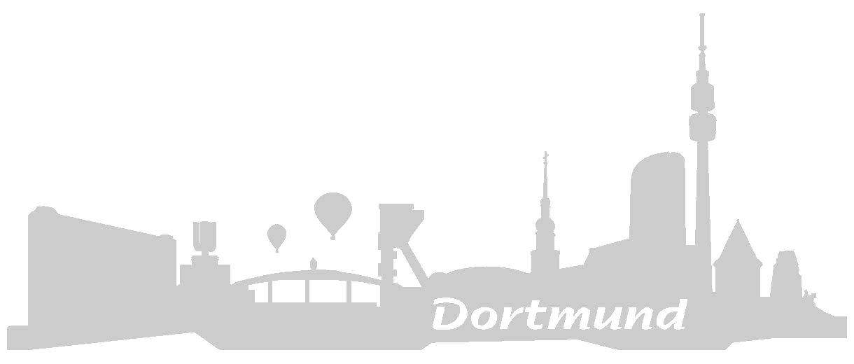 Samunshi® Aufkleber Dortmund Autoaufkleber Skyline in 8 Größen und 25 Farben (30x12cm Silber) von Samunshi