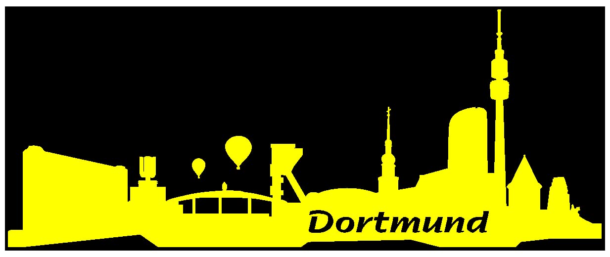 Samunshi® Aufkleber Dortmund Autoaufkleber Skyline in 8 Größen und 25 Farben (30x12cm gelb) von Samunshi