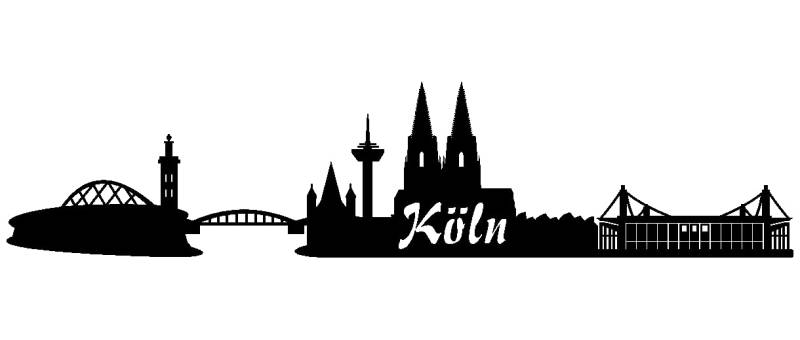 Samunshi® Aufkleber Köln Skyline Autoaufkleber 30 x 6,6cm schwarz von Samunshi