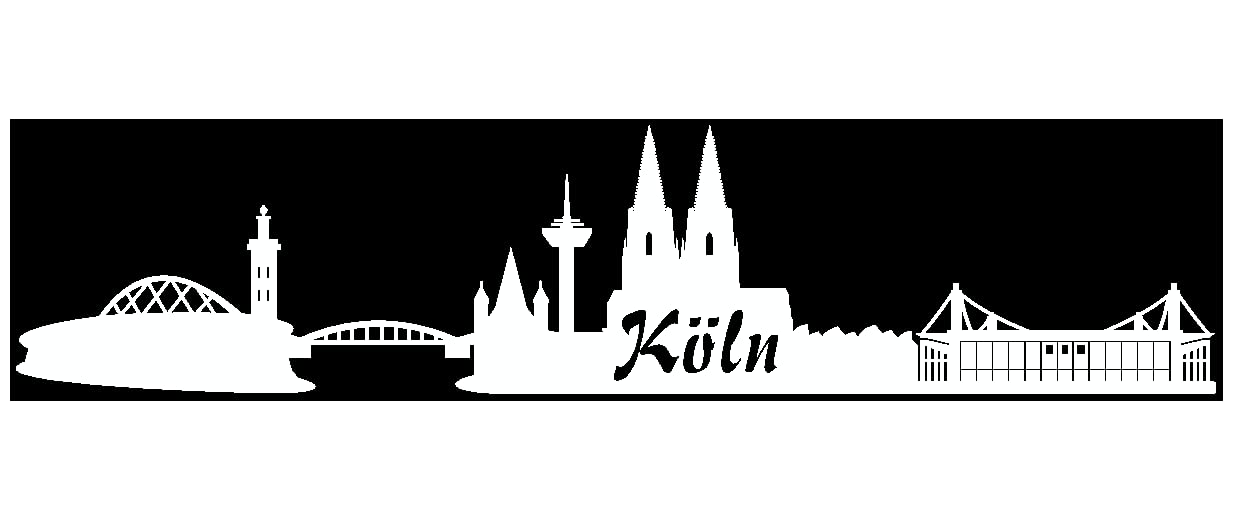 Samunshi® Aufkleber Köln Skyline Autoaufkleber 30 x 6,6cm weiß von Samunshi