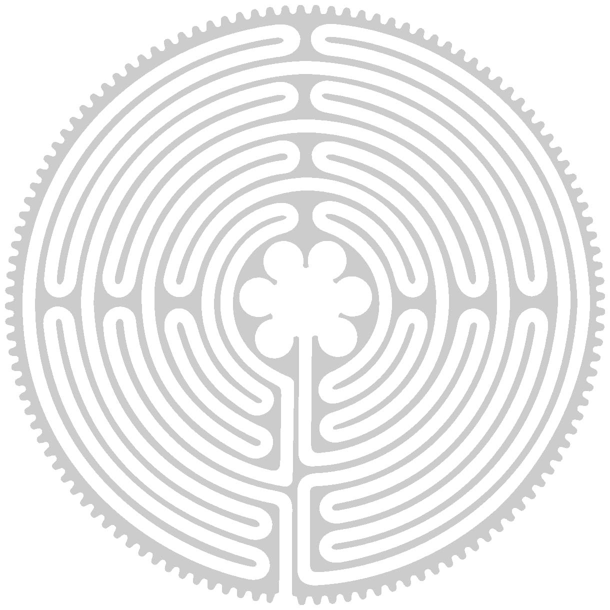 Samunshi® Aufkleber Labyrinth von Chartres Scheibenaufkleber 30 x 30cm silbermetalleffekt von Samunshi