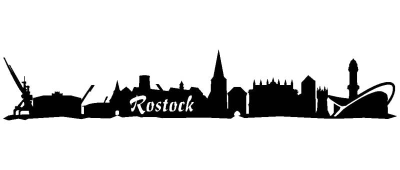 Samunshi® Aufkleber Rostock Skyline Autoaufkleber 15 x 2,7cm schwarz von Samunshi