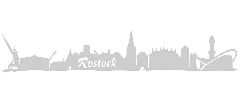 Samunshi® Aufkleber Rostock Skyline Autoaufkleber in 8 Größen und 25 Farben (30x5,4cm Silber) von Samunshi